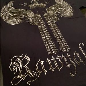 Rawyalty V-Neck T-Shirt Men’s Rhinestone studded